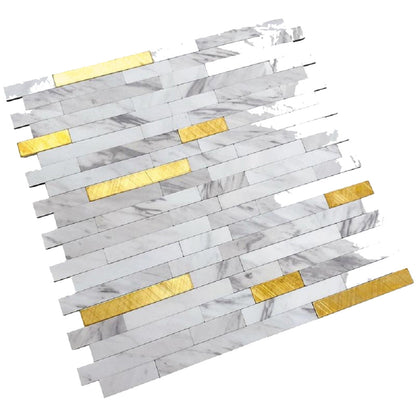 White Gold 10x12 Polished Brick PVC Peel & Stick Tile (10 pack, 9.26 sq ft/case) - Sample