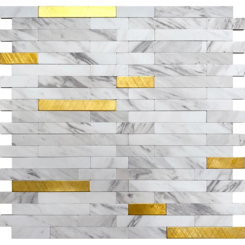 White Gold 10x12 Polished Brick PVC Peel & Stick Tile (10 pack, 9.26 sq ft/case)
