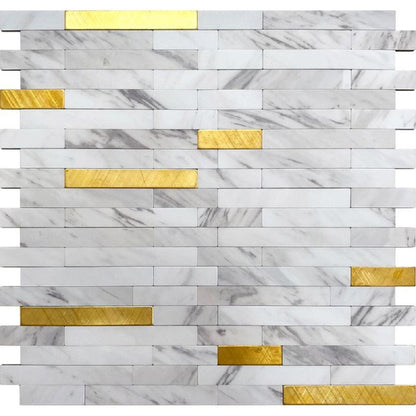 White Gold 10x12 Polished Brick PVC Peel & Stick Tile (10 pack, 9.26 sq ft/case)