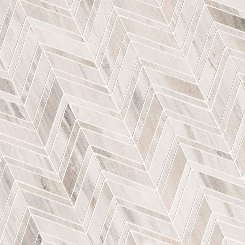 MSI Palisandro Chevron Polished Marble Mosaic Wall and Floor Tile 12"x12"
