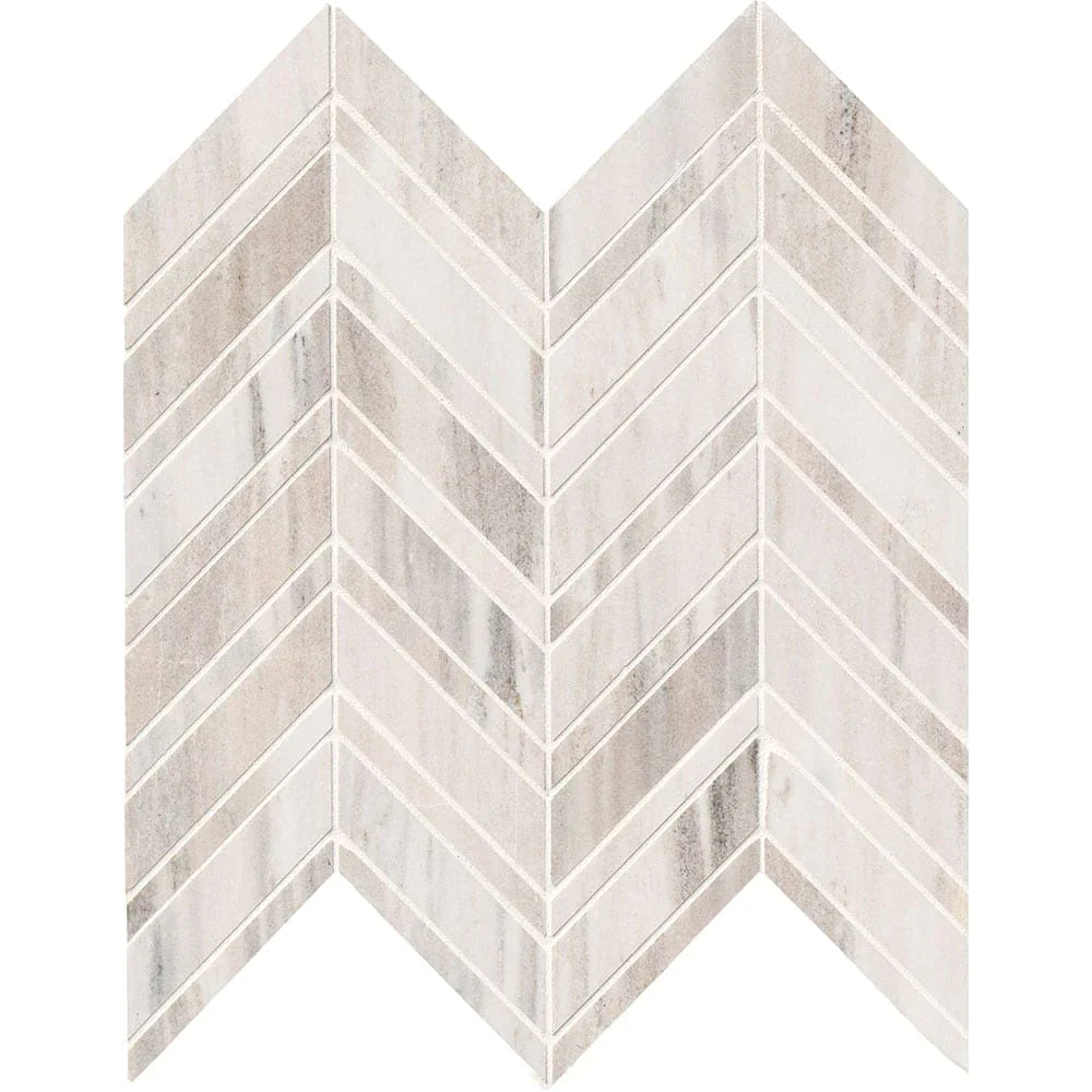 MSI Palisandro Chevron Polished Marble Mosaic Wall and Floor Tile 12"x12"