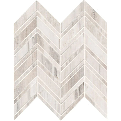 MSI Palisandro Chevron Polished Marble Mosaic Wall and Floor Tile 12"x12"