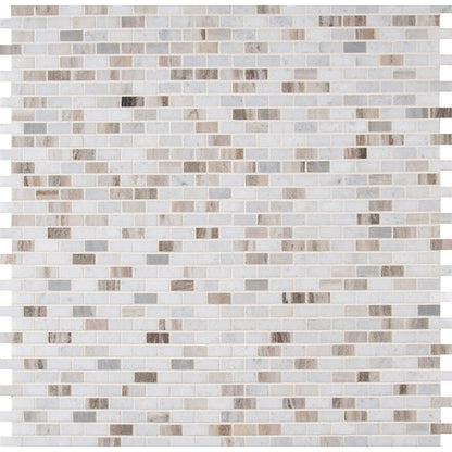 MSI Palisandro Mini Brick Pattern Marble Mosaic Tile 12"x12"