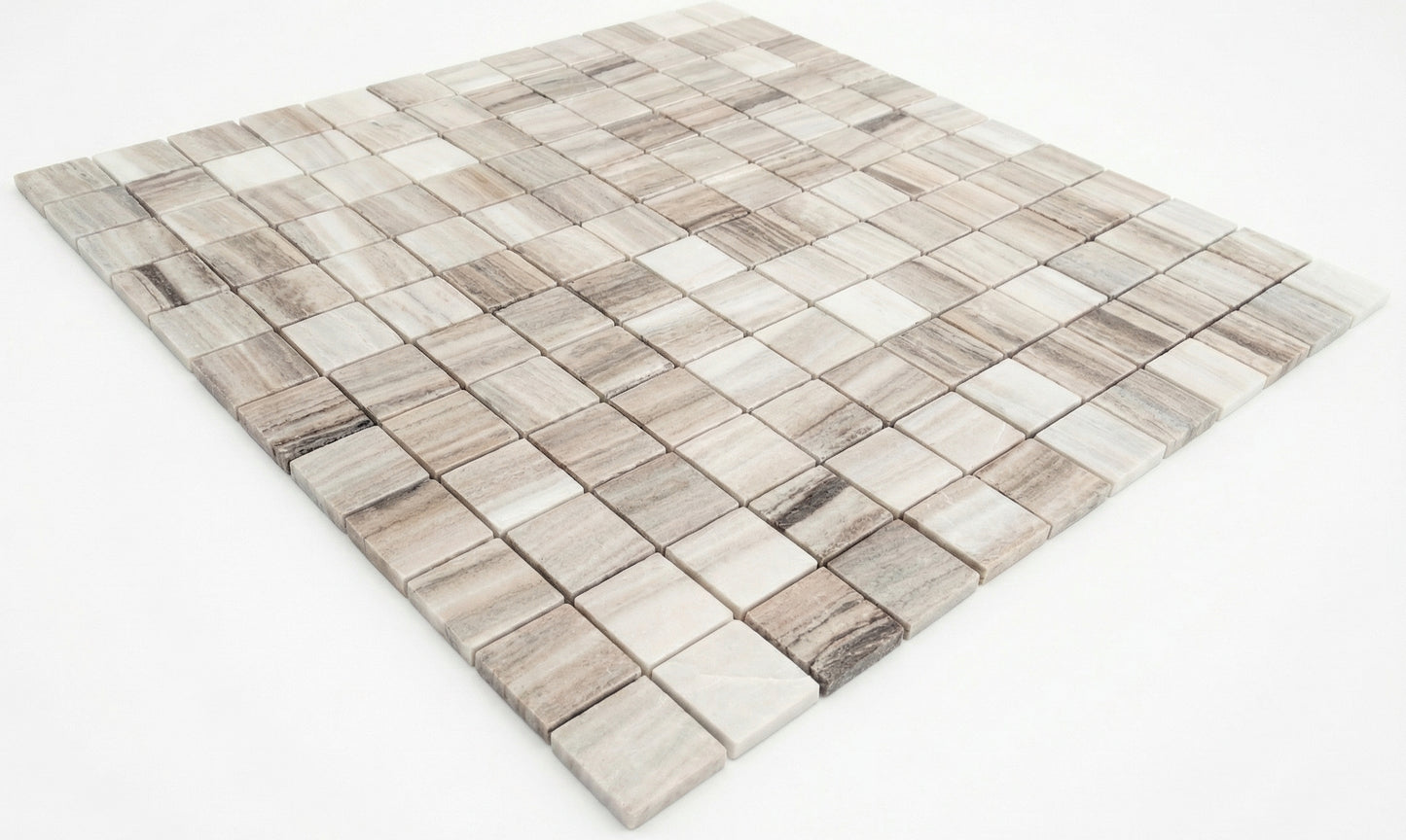 Palissandro Marble 2"x2" Honed on 12" x 12" Mesh Mosaic Tile