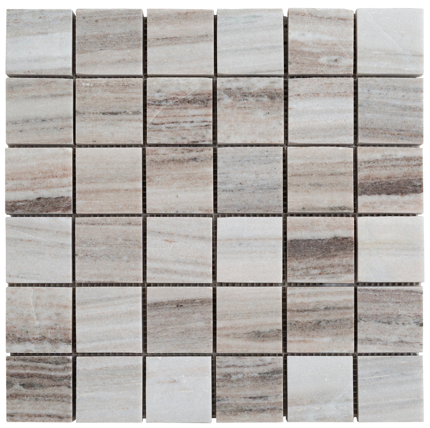 Palissandro Marble 2"x2" Honed on 12" x 12" Mesh Mosaic Tile