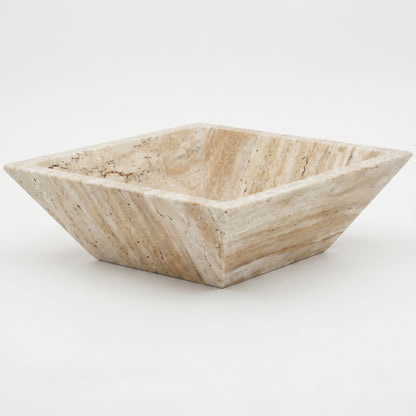 Patara Beige Vein-Cut Travertine Natural Stone Fire Pit – 24" x 24" x 8"