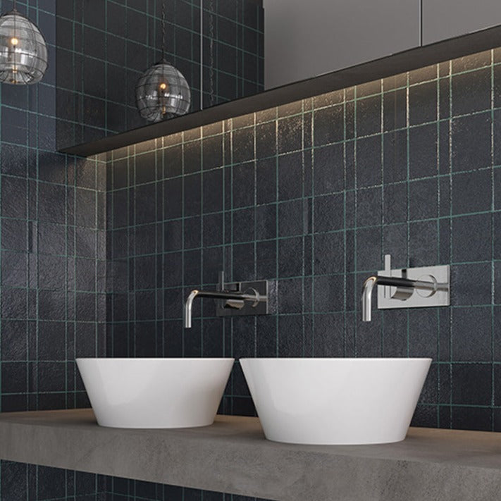 Maastricht Blue 18x48 Textured Ceramic Large Format Tile (3 pack, 17.23 sq ft/case) - Sample