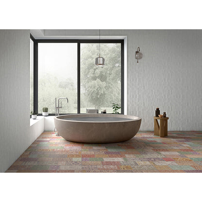 Cotton White 18x48 Textured Ceramic Large Format Tile (3 pack, 17.23 sq ft/case) - Sample