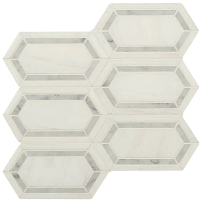 MSI Pavilion Picket Polished Marble Mosaic Tile 12"x12"