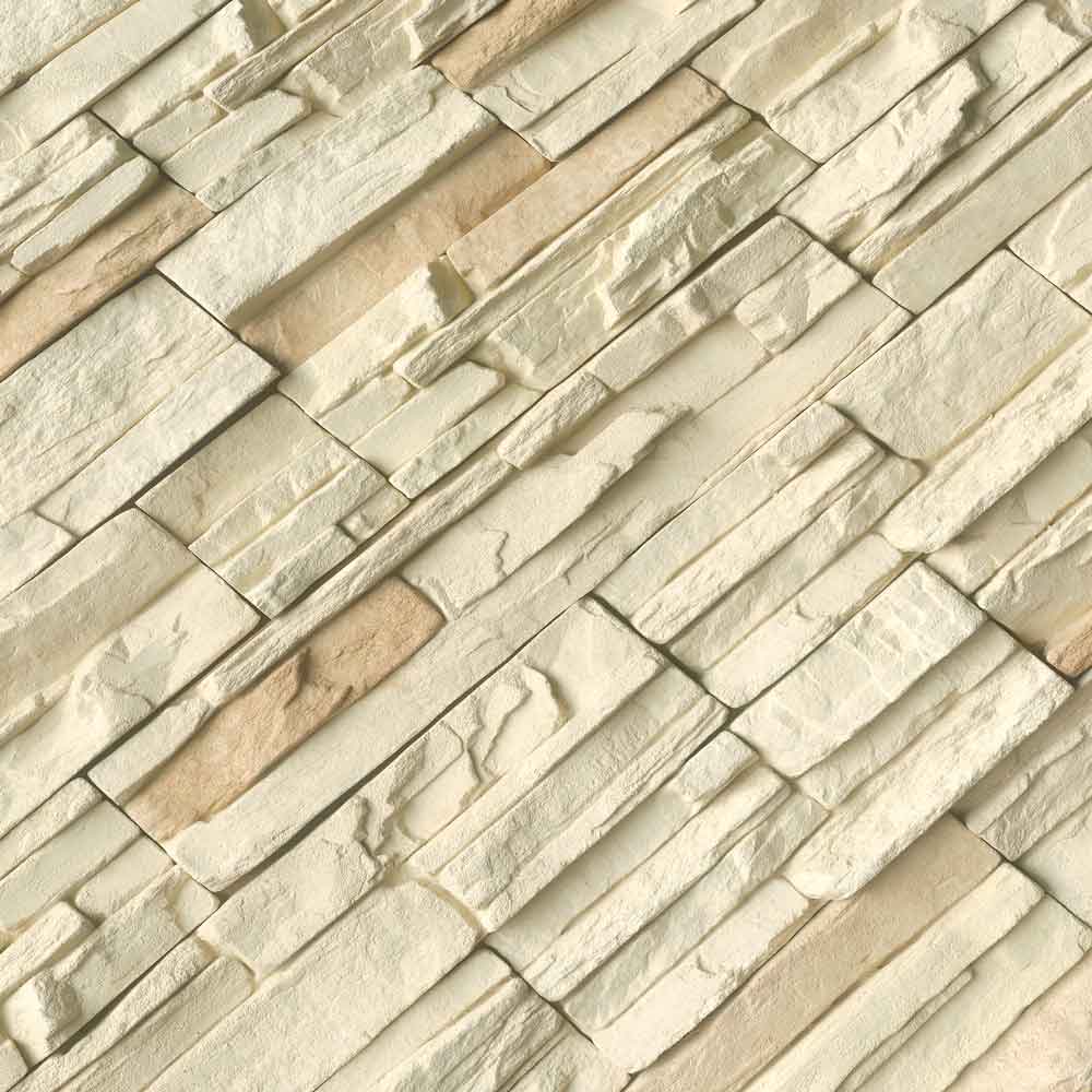 Peninsula cream stacked stone 9x195 natural manufactured stone LPNLEPENCRE6 product shot angle ledger view