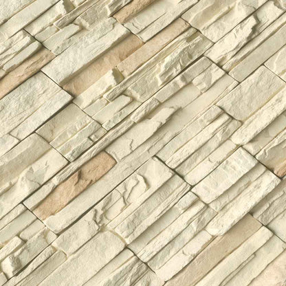 Peninsula cream stacked stone 9x195 natural manufactured stone LPNLEPENCRE6 product shot angle ledger view