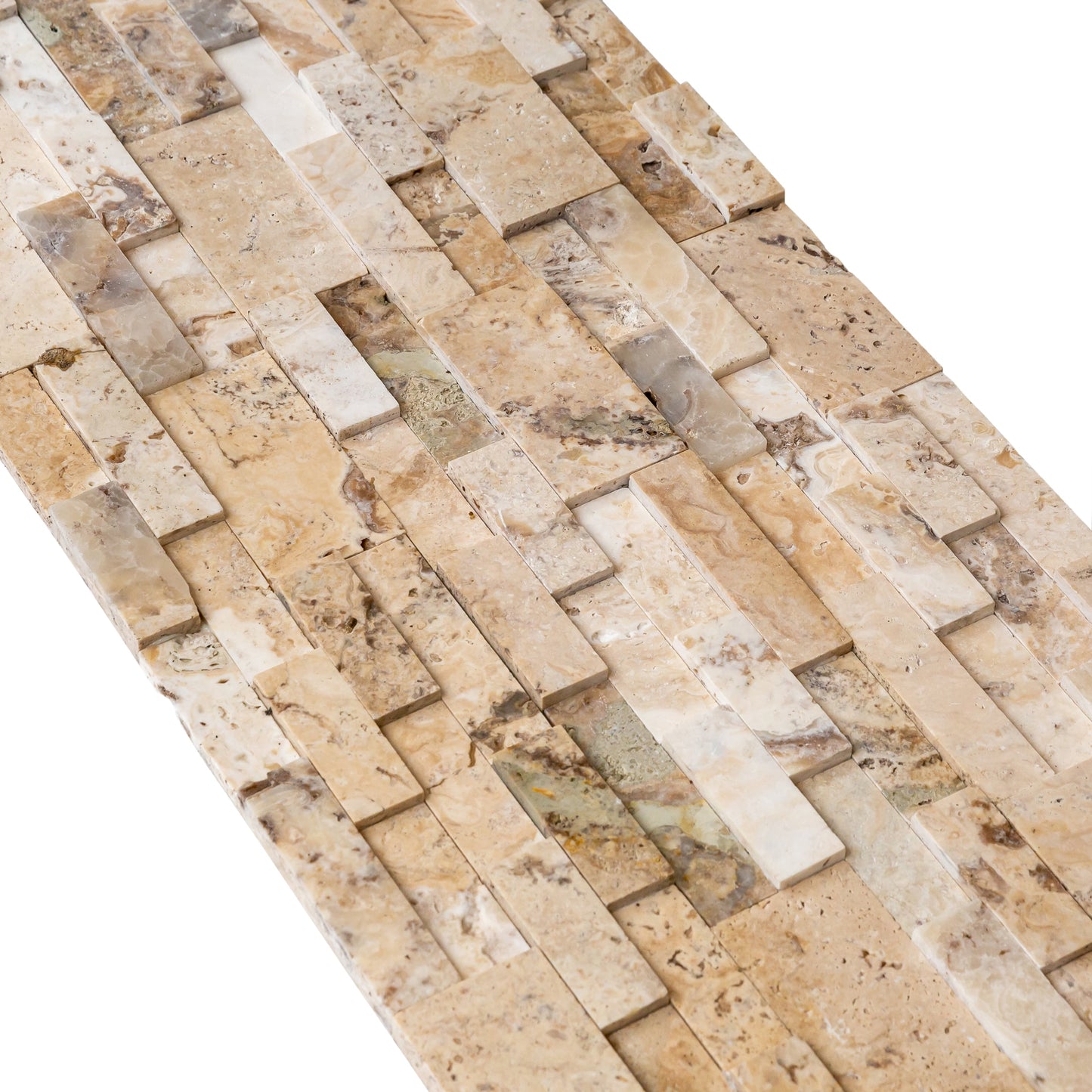 Philadelphia Ledger 3D Panel 6"x24" Honed Natural Travertine Wall Tile