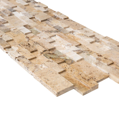 Philadelphia Ledger 3D Panel 6"x24" Honed Natural Travertine Wall Tile