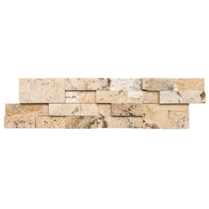 Philadelphia Ledger 3D Panel 6"x24" Honed Natural Travertine Wall Tile