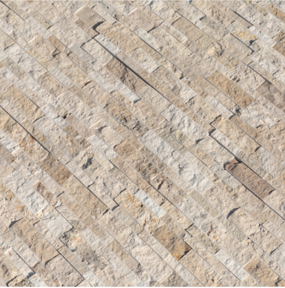 Philadelphia Travertine Split Face Stacked Stone Ledger Panel