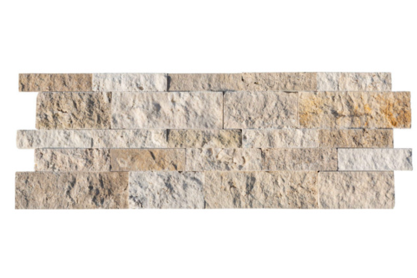 Philadelphia Travertine Split Face Stacked Stone Ledger Panel