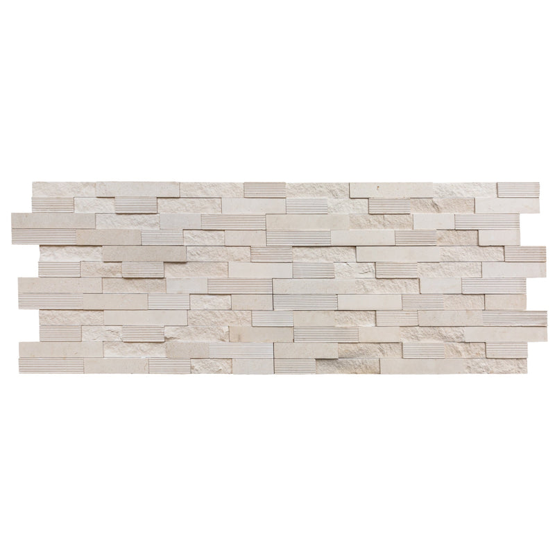 Piedra Caliza Ledger 3D Panel 6"x24" Multi Surface Natural Limestone Wall Tile