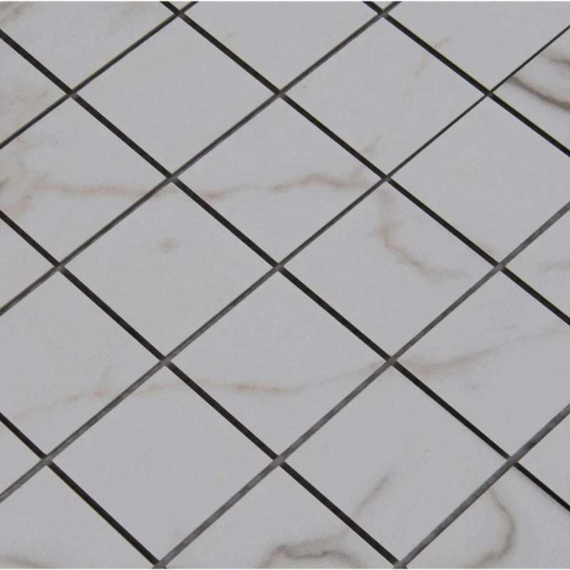 MSI Calacatta Porcelain Mosaic Wall and Floor Tile 2"x2" - Pietra Collection
