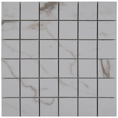 MSI Calacatta Porcelain Mosaic Wall and Floor Tile 2"x2" - Pietra Collection