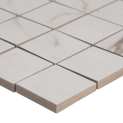 MSI Calacatta Porcelain Mosaic Wall and Floor Tile 2"x2" - Pietra Collection