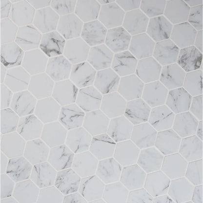 MSI Carrara 2" Hexagon Mosaic Porcelain Wall and Floor Tile