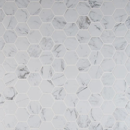 MSI Carrara 2" Hexagon Mosaic Porcelain Wall and Floor Tile