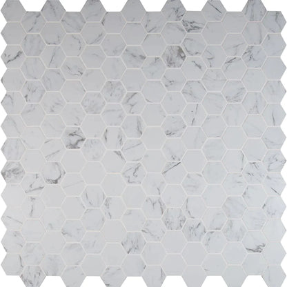 MSI Carrara 2" Hexagon Mosaic Porcelain Wall and Floor Tile