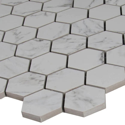 MSI Carrara 2" Hexagon Mosaic Porcelain Wall and Floor Tile