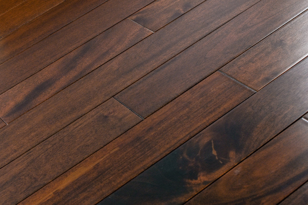 "Discover elegance with Indo Mahogany Smooth Solid Hardwood Flooring in the timeless Pitch Comodo style. Each plank, 3/4 x 3.6 inches, offers a sophisticated touch. SKU: TRPSH-IMPC. Elevate your space with this classic flooring choice."