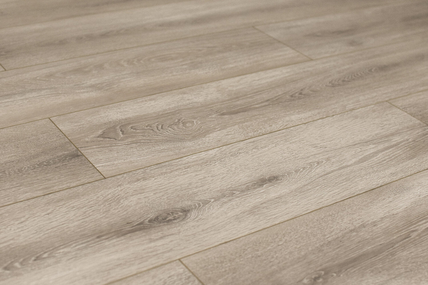 Platinum Embossed 8"x48" Laminate Flooring 12mm - Taupe Silver