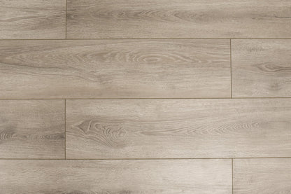 Platinum Embossed 8"x48" Laminate Flooring 12mm - Taupe Silver