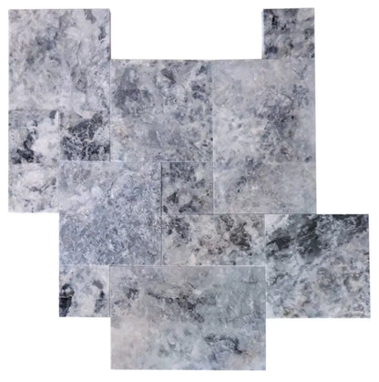 Platinum Silver Marble Tumbled Pavers - Full TruckLoad