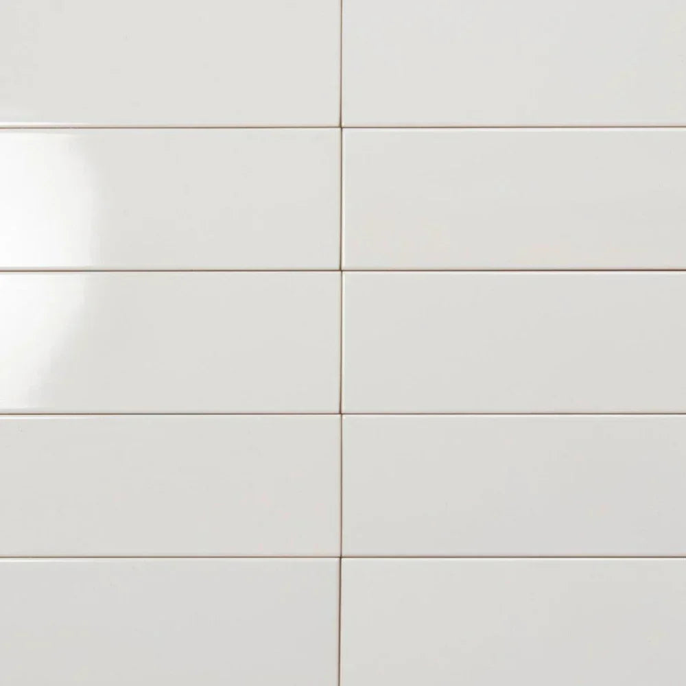 White 4x12 Polished Ceramic Subway Tile (34 pack, 10.4 sq ft/case) - Sample