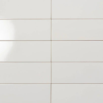 White 4x12 Polished Ceramic Subway Tile (34 pack, 10.4 sq ft/case) - Sample