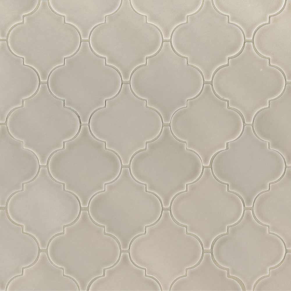 MSI Portico Pearl Arabesque Polished Ceramic Mosaic Wall Tile 10.83"x15.5"