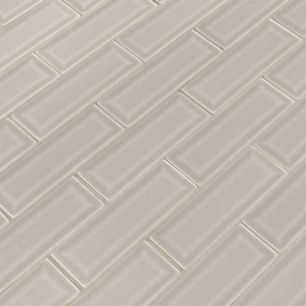 MSI Portico Pearl Beveled Polished Ceramic Mosaic Wall Tile 2"x6"