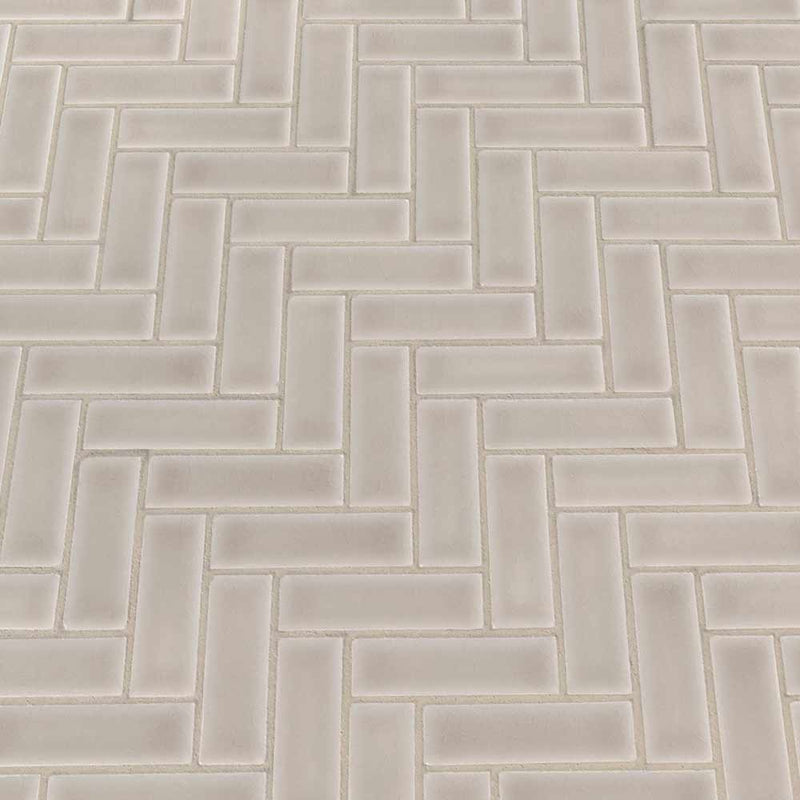 MSI Portico Pearl Herringbone Ceramic Mosaic Tile 11.3"x12.56"