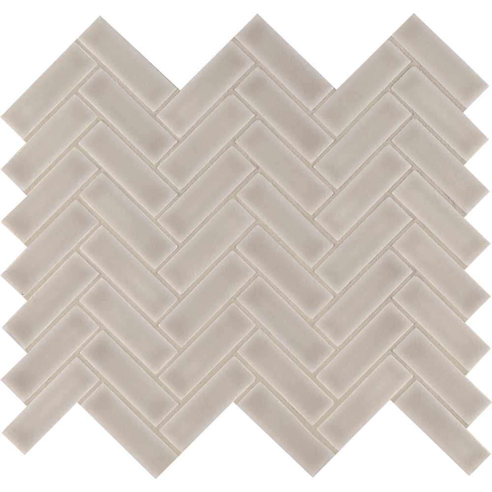 MSI Portico Pearl Herringbone Ceramic Mosaic Tile 11.3"x12.56"