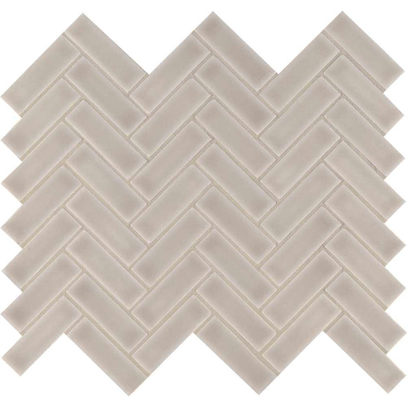MSI Portico Pearl Herringbone Ceramic Mosaic Tile 11.3"x12.56"