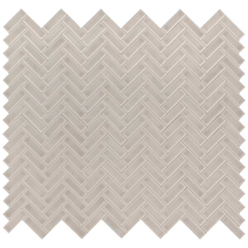 MSI Portico Pearl Herringbone Ceramic Mosaic Tile 11.3"x12.56"