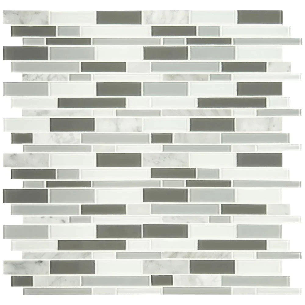 MSI Positano Interlocking Glass Stone Mosaic Tile 12"x12"