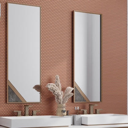 Copper Gold 12x12 Matte Penny Round Porcelain Mosaic Tile (10 pack, 9.87 sq ft/case)