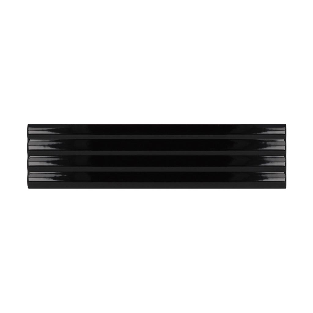 Black 2x8 Glossy Ceramic Subway Deco Tile (38 pack, 4.09 sq ft/case) - Sample