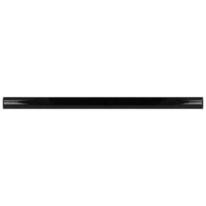 Black 0.5x8 Glossy Ceramic Pencil Tile Trim (10 pack, 0.3 sq ft/case)