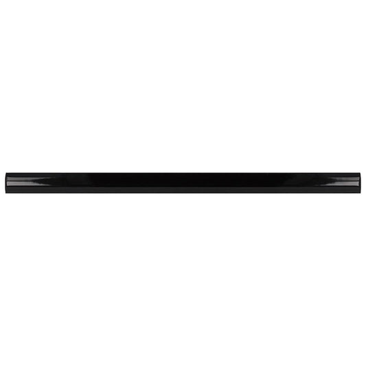 Black 0.5x8 Glossy Ceramic Pencil Tile Trim (10 pack, 0.3 sq ft/case)