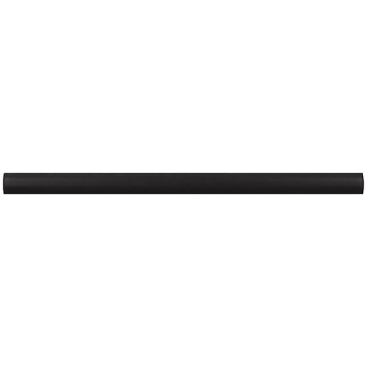 Black 0.5x8 Matte Ceramic Pencil Tile Trim (10 pack, 0.3 sq ft/case)