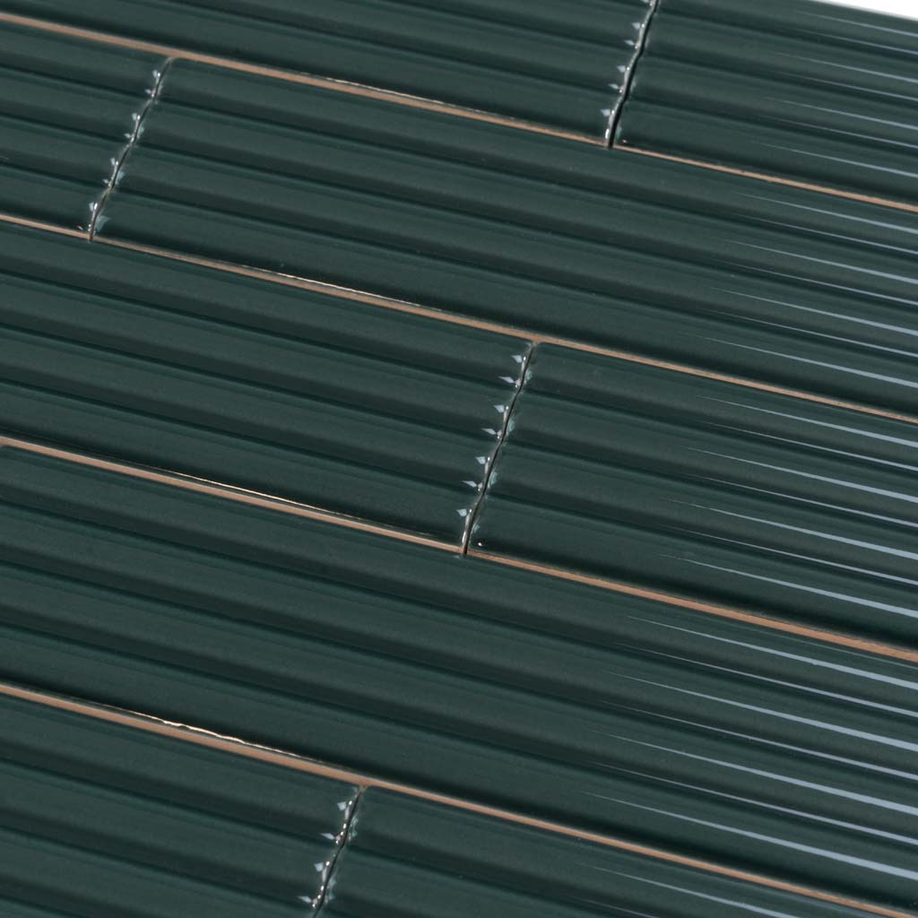 Green 2x8 Glossy Ceramic Subway Deco Tile (38 pack, 4.09 sq ft/case)