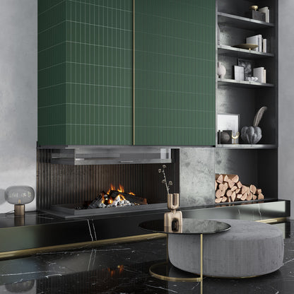 Green 2x8 Matte Ceramic Subway Deco Tile (42 pack, 4.52 sq ft/case)