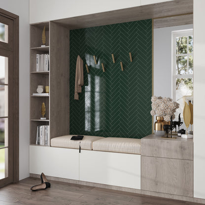 Green 2x8 Glossy Ceramic Subway Tile (60 pack, 6.48 sq ft/case)