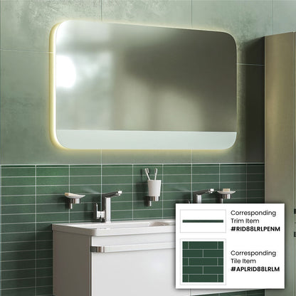 Green 0.5x8 Matte Ceramic Pencil Tile Trim (10 pack, 0.3 sq ft/case) - Sample